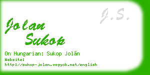 jolan sukop business card